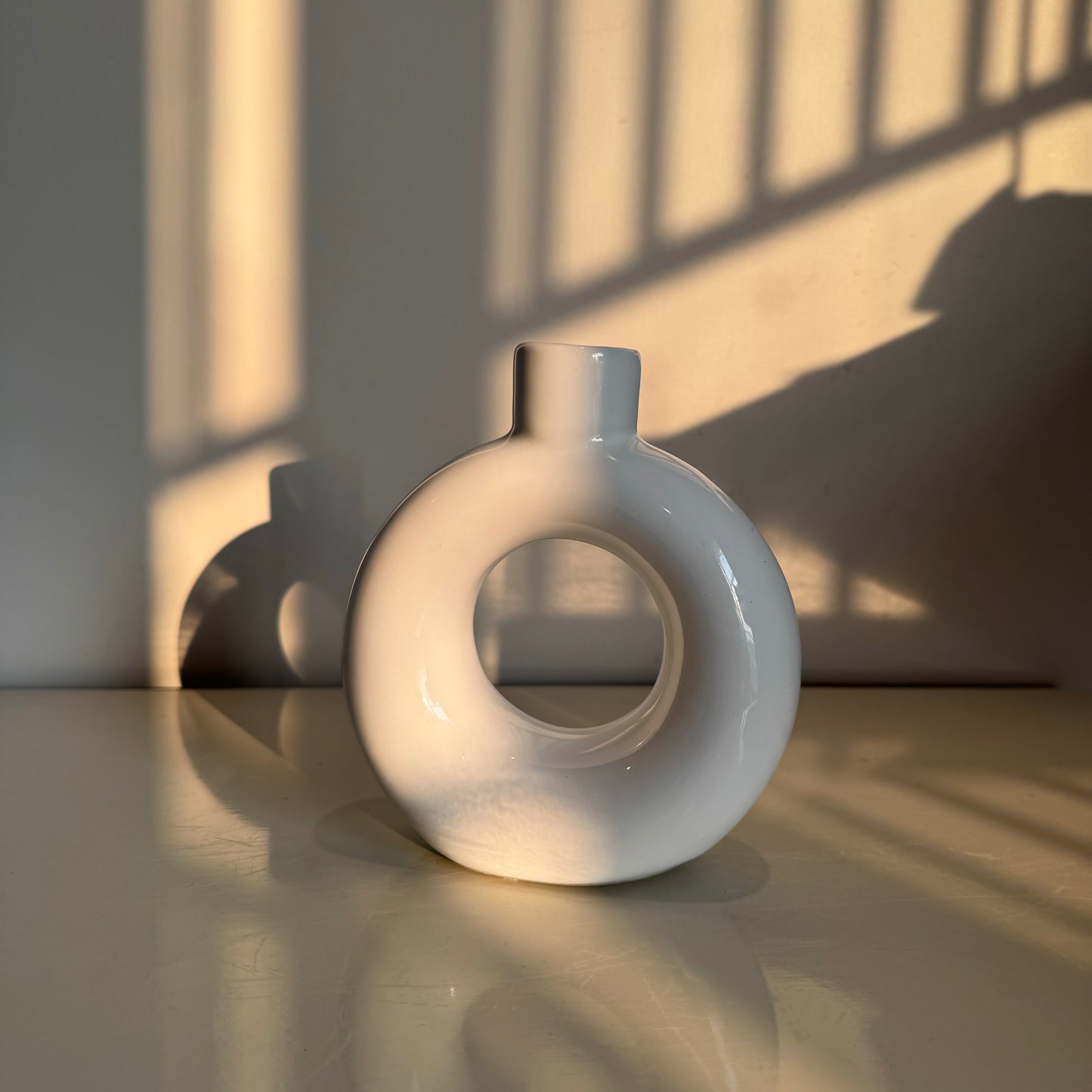 White Donut Vase